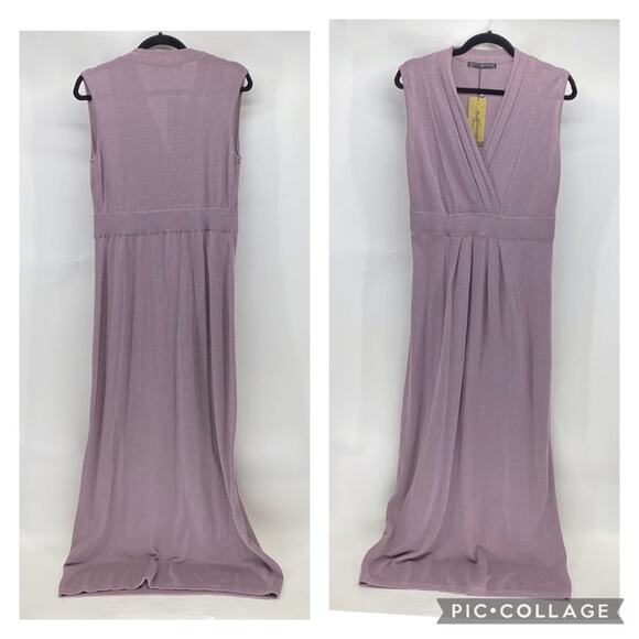 Peruvian Connection ADRIATICO lilac maxi knit dress minimalist size M - Picture 1 of 9